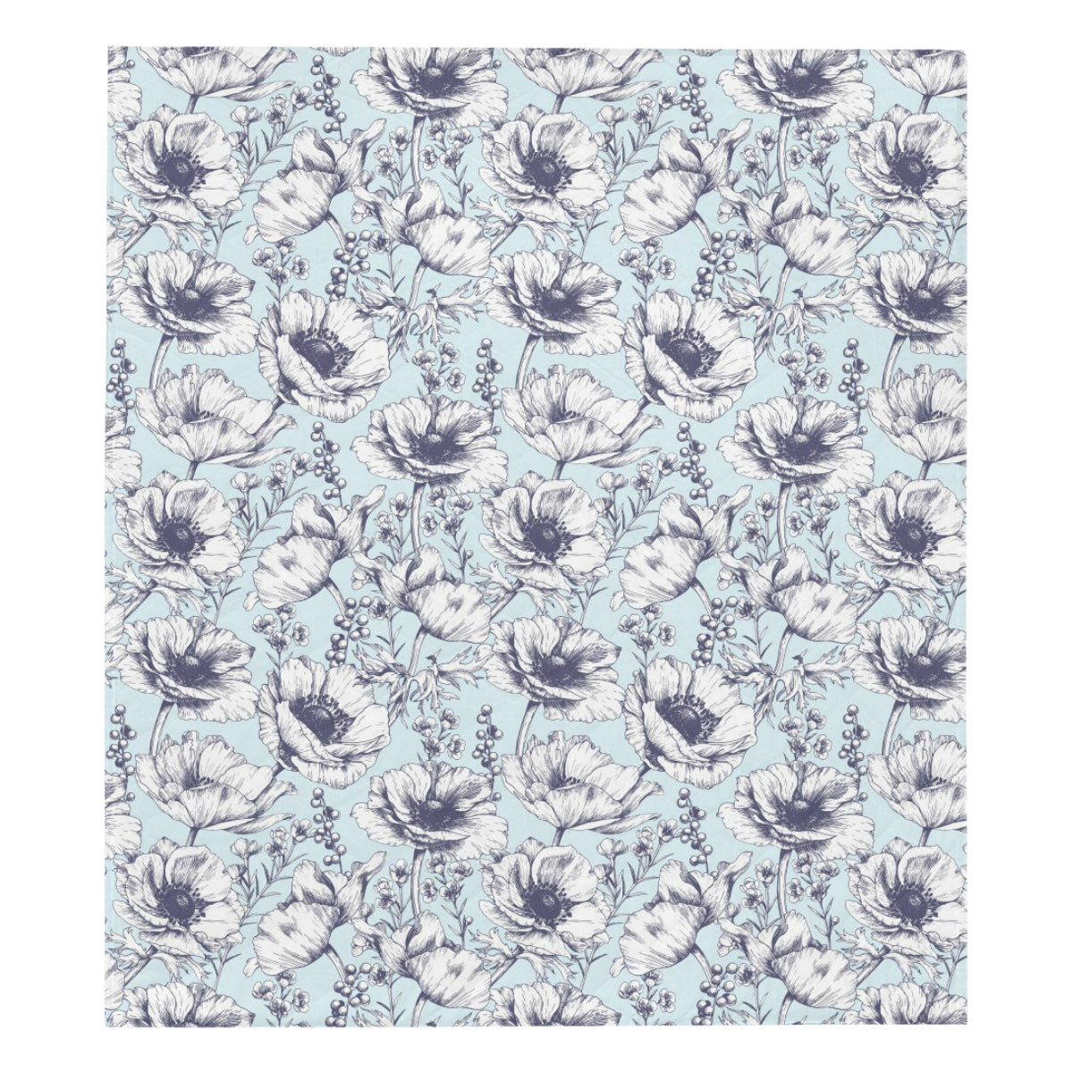 Anemone Pattern Print Design 02 Premium Quilt