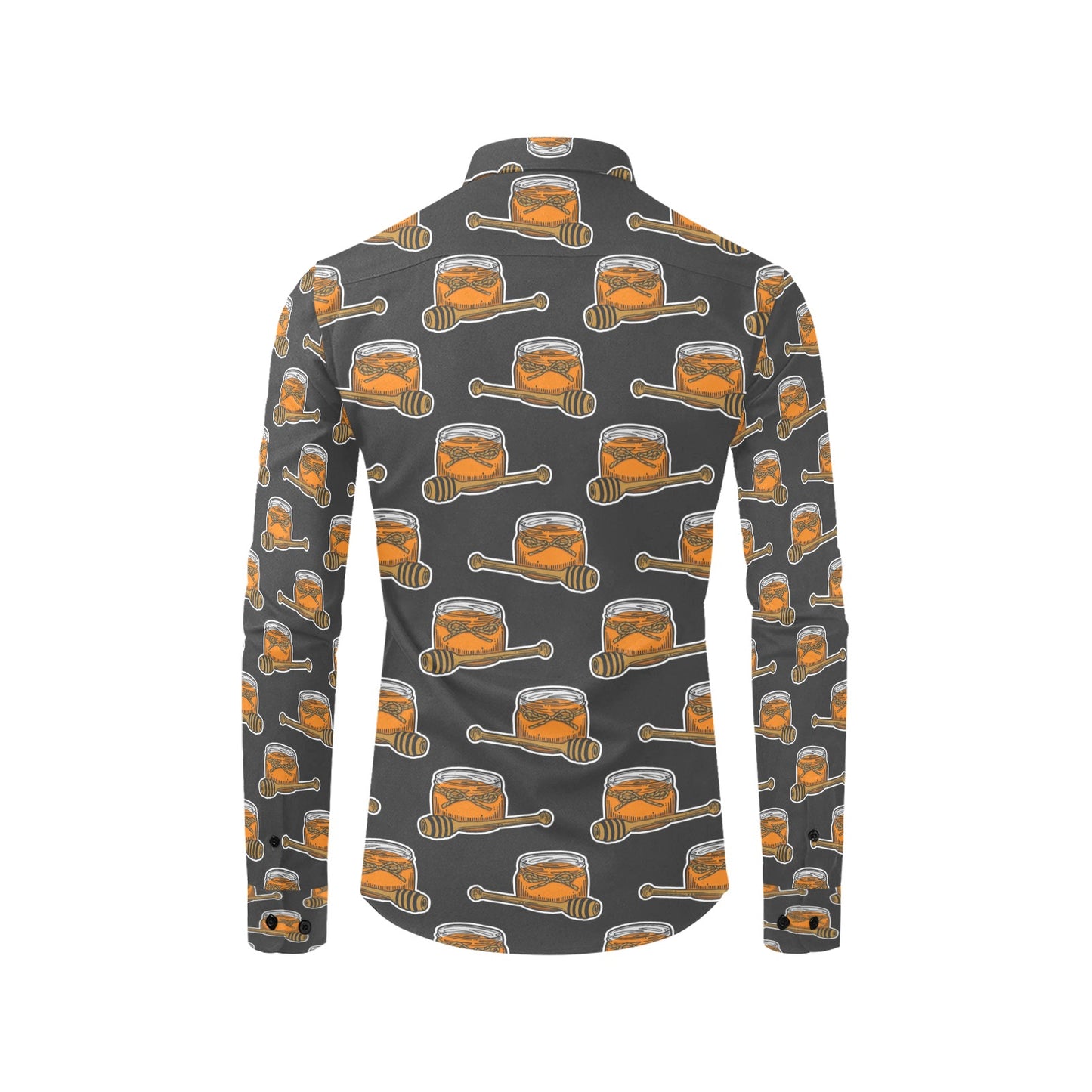Honey Bee Print Design LKS305 Men's Long Sleeve Dress Shirt