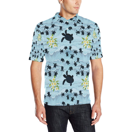 Sea Turtle Pattern Print Design T011 Men Polo Shirt