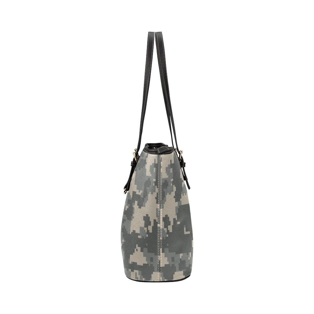 ACU Digital Camouflage Leather Tote Bag