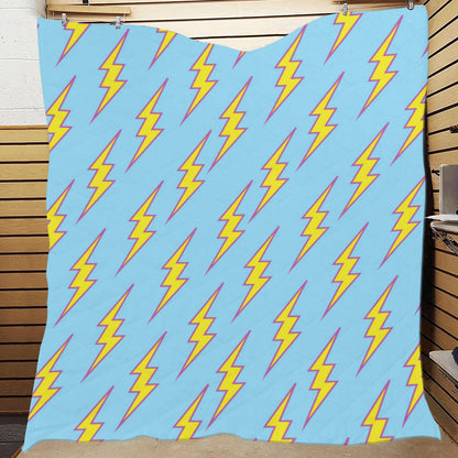 Lightning Thunder Pattern Print Design 02 Premium Quilt