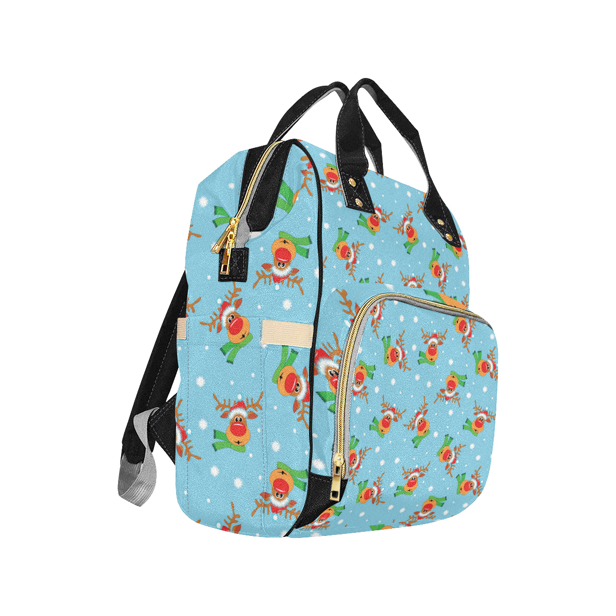 Reindeer cute Pattern Print Design 02 Diaper Bag Backpack