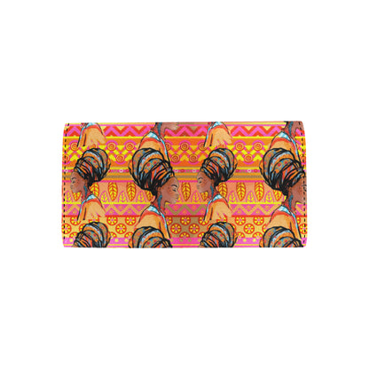 African Girl Aztec Women's Trifold Wallet