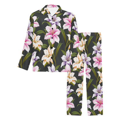 Lily Pattern Print Design LY01 Men's Long Pajama Set
