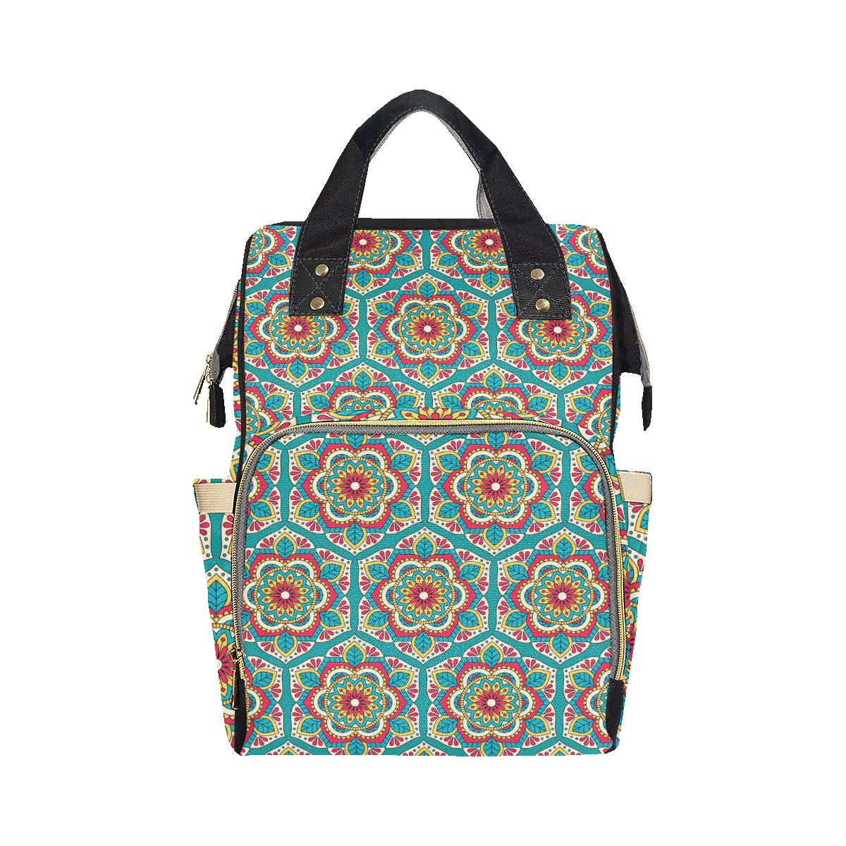 Mandala Pattern Print Design 03 Diaper Bag Backpack