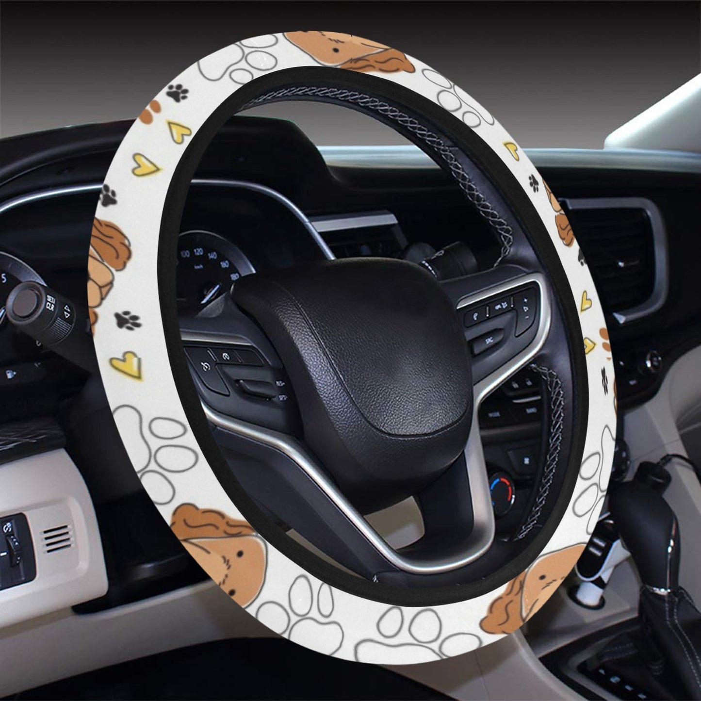 Setters Irish Print Design LKS301 Steering Wheel Cover with Elastic Edge
