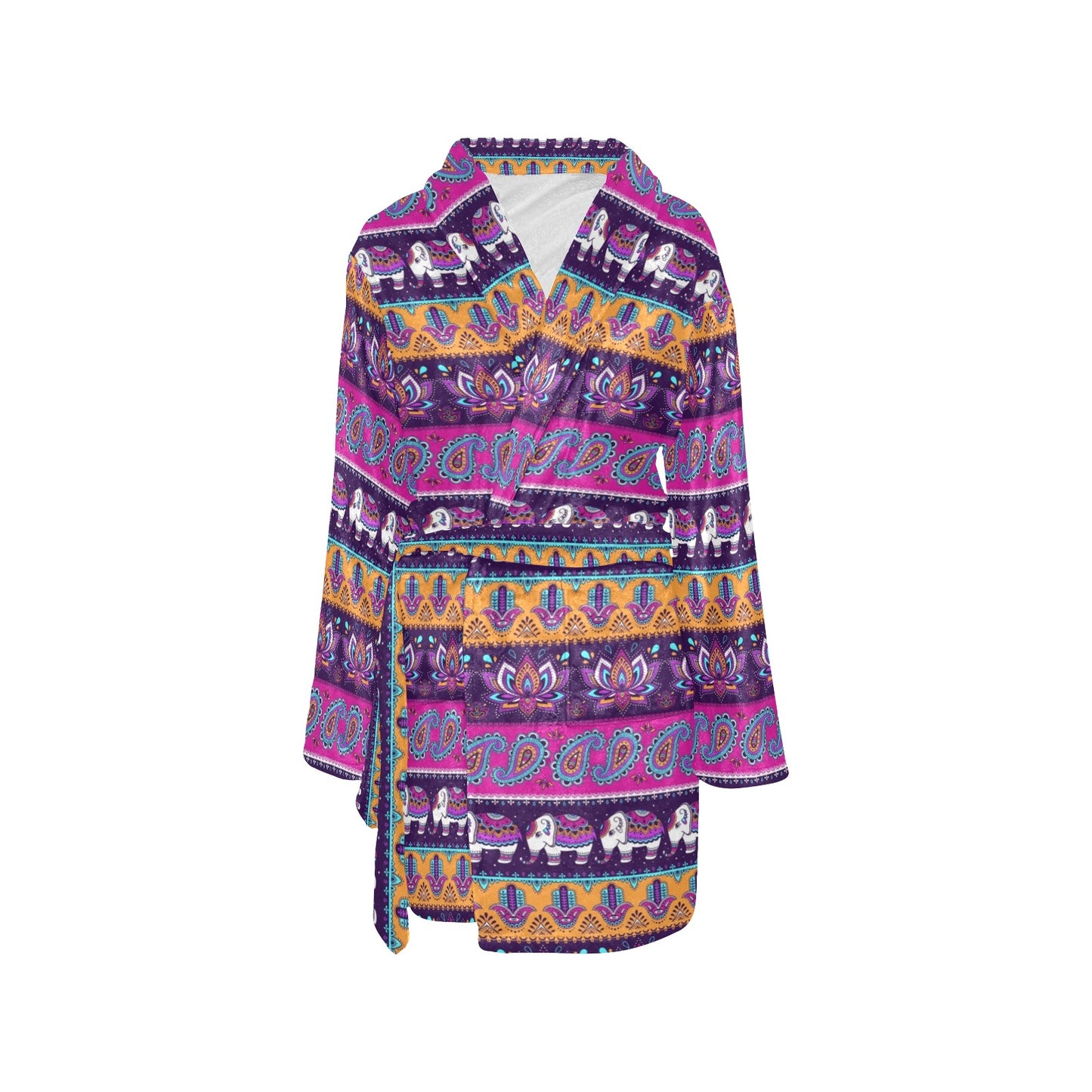 Boho Indian Style Pattern Women's Fleece Robe