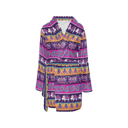 Boho Indian Style Pattern Women's Fleece Robe
