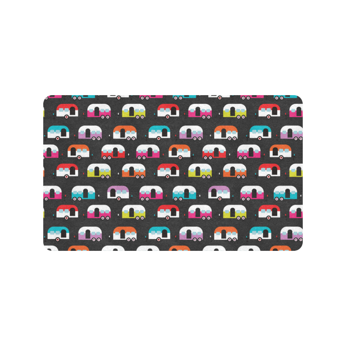 Camper Caravan Pattern Rubber Doormat