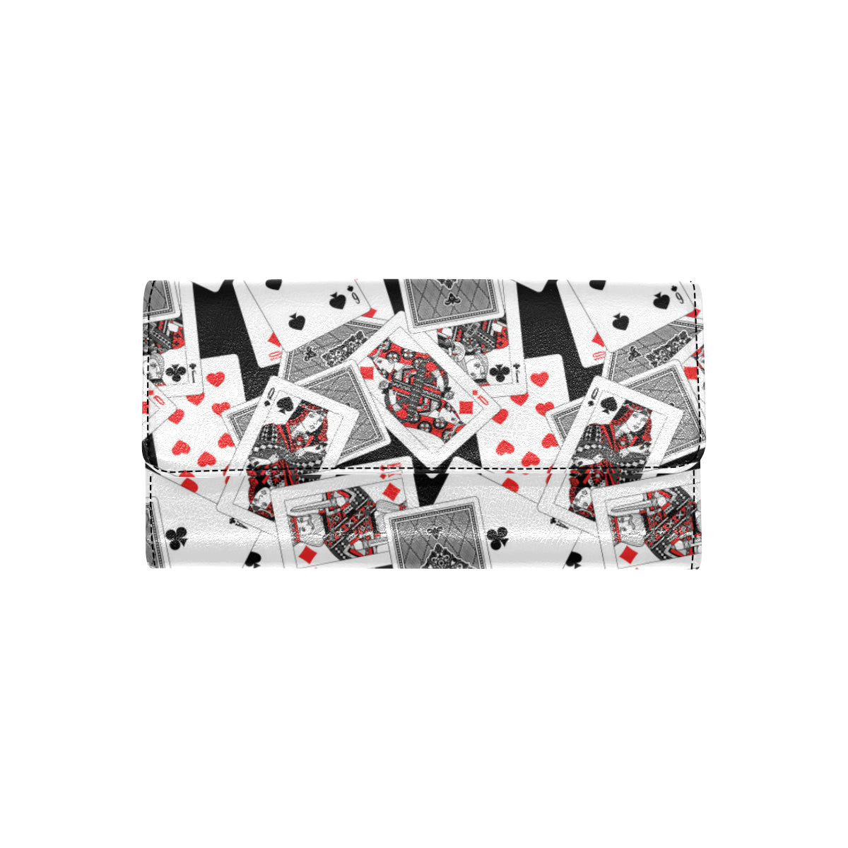Poker Cards Pattern Print Design A04 Women's Trifold Wallet