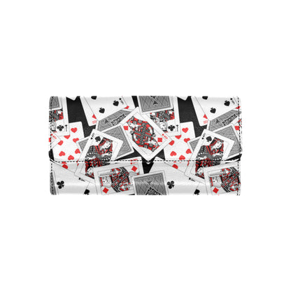 Poker Cards Pattern Print Design A04 Women's Trifold Wallet