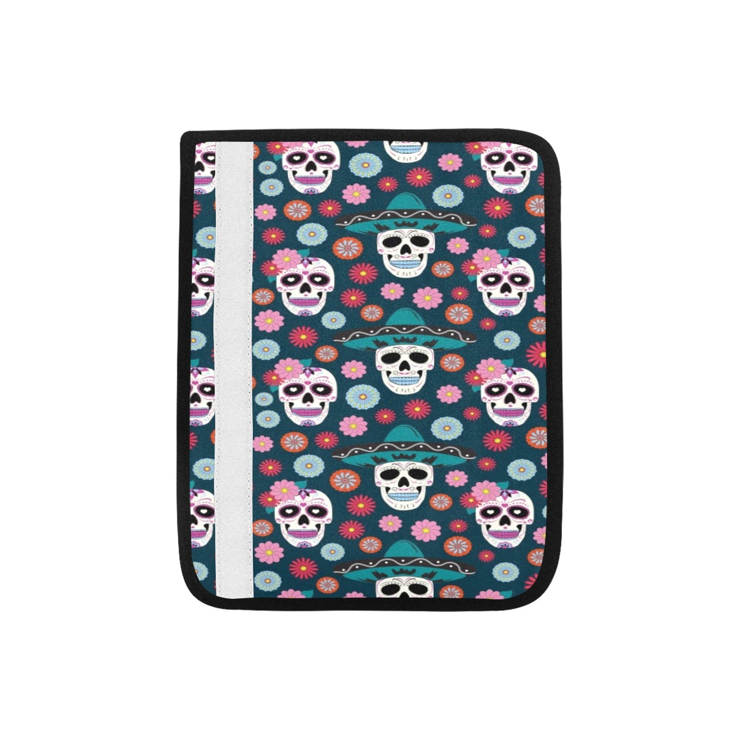 Sugar Skull Print Design LKS308 Car Seat Belt Cover