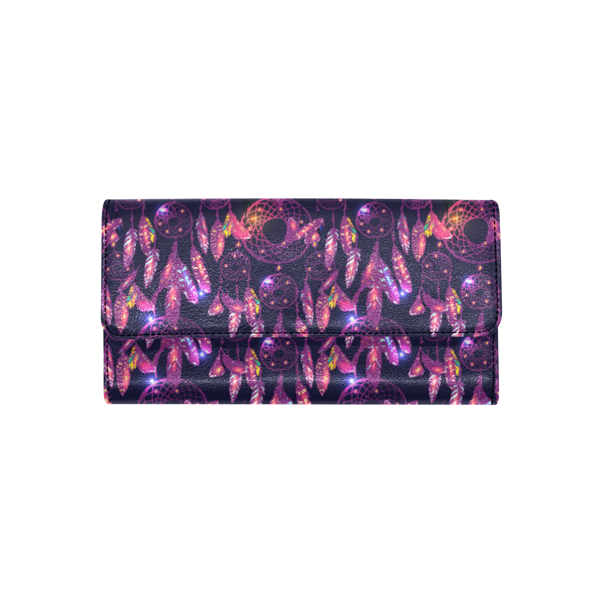 Dream catcher neon Women's Trifold Wallet