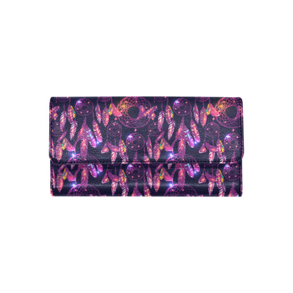 Dream catcher neon Women's Trifold Wallet