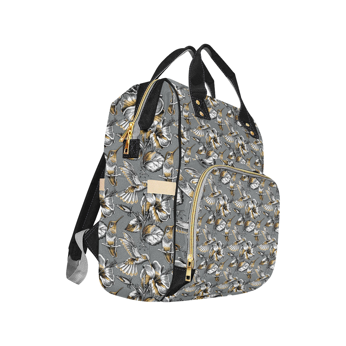 Hummingbird Pattern Print Design 02 Diaper Bag Backpack