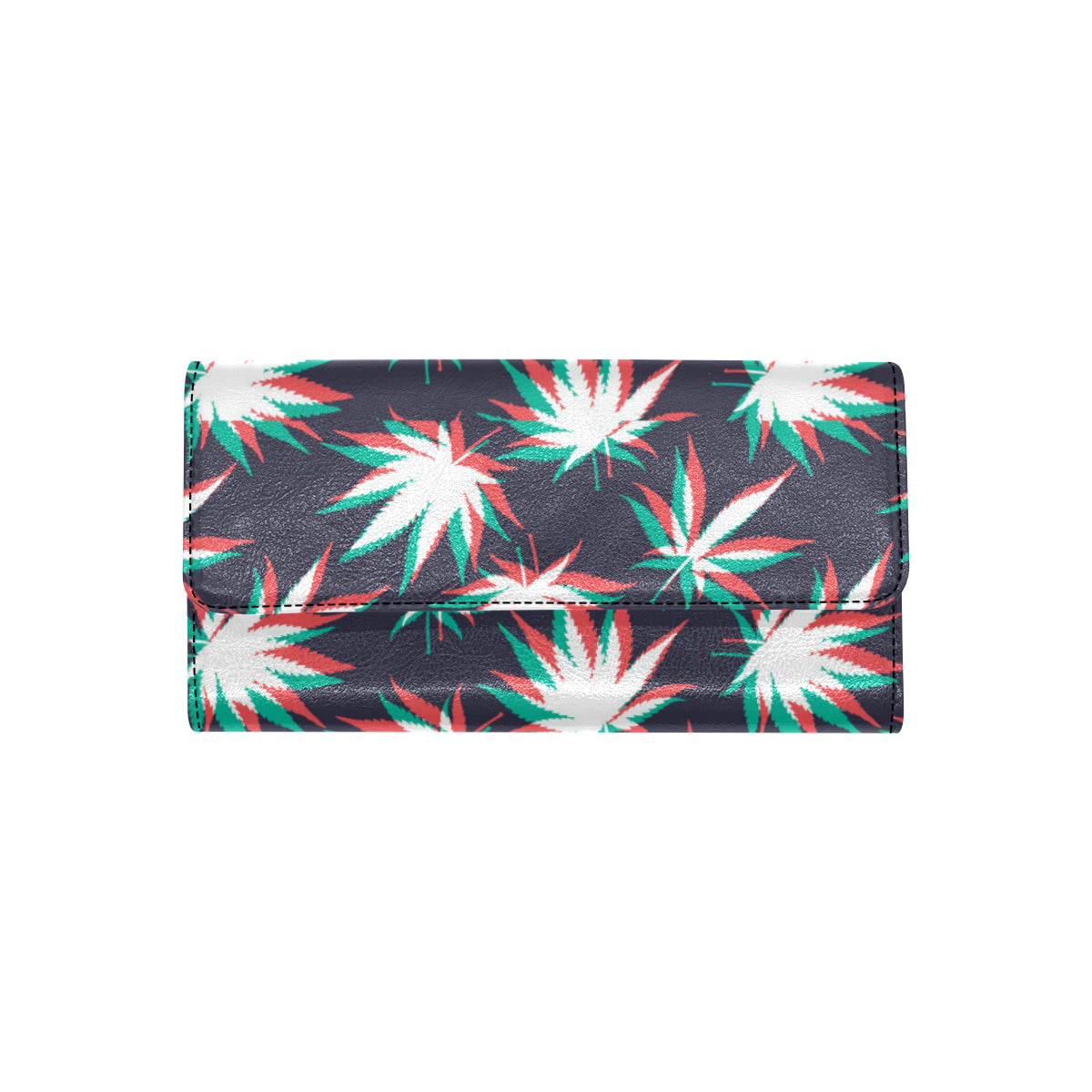 Pot Leaf Pattern Print Design A01 Women's Trifold Wallet
