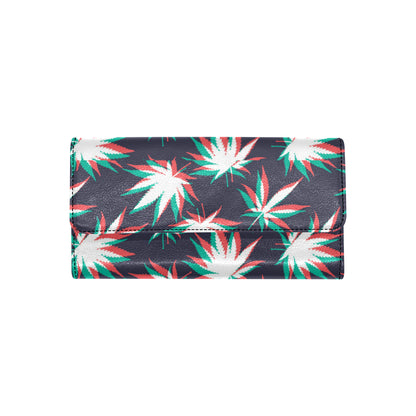 Pot Leaf Pattern Print Design A01 Women's Trifold Wallet
