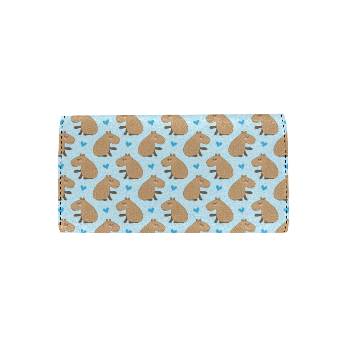 Capybara Pattern Print Design 01 Women's Trifold Wallet