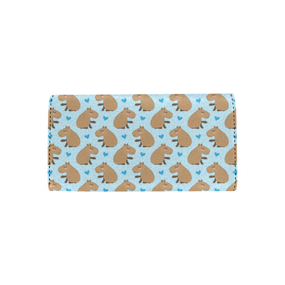 Capybara Pattern Print Design 01 Women's Trifold Wallet