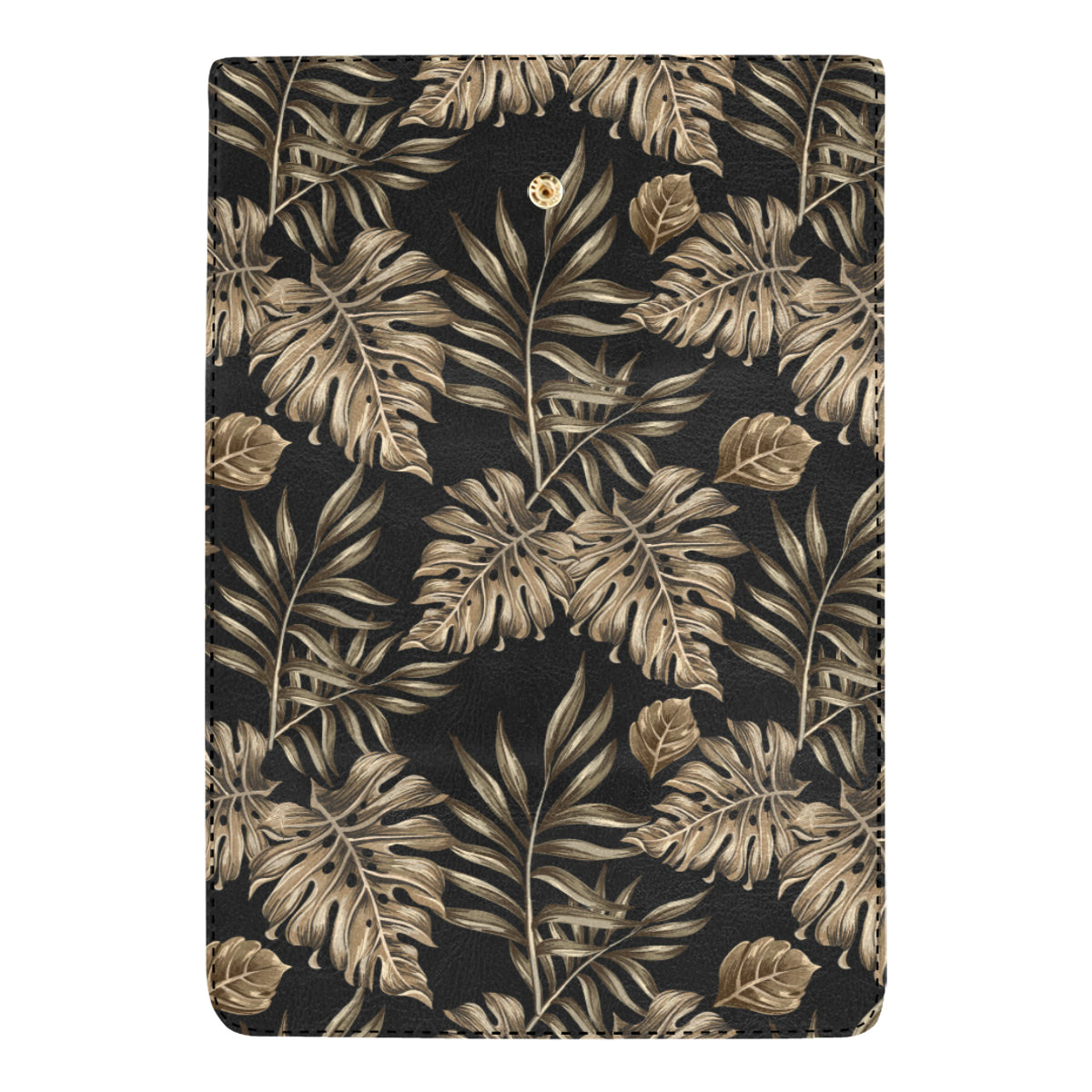 Brown Tropical Palm Leaves Women's Trifold Wallet