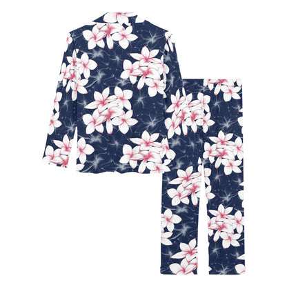 Plumeria Pattern Print Design PM017 Women's Long Pajama Set