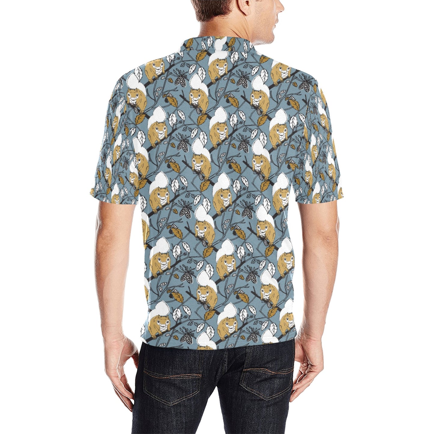 Squirrel Print Design LKS305 Men Polo Shirt