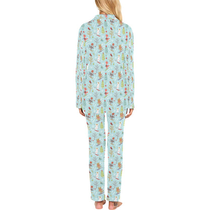 Ski Fox Cute Print Design LKS303 Women's Long Pajama Set
