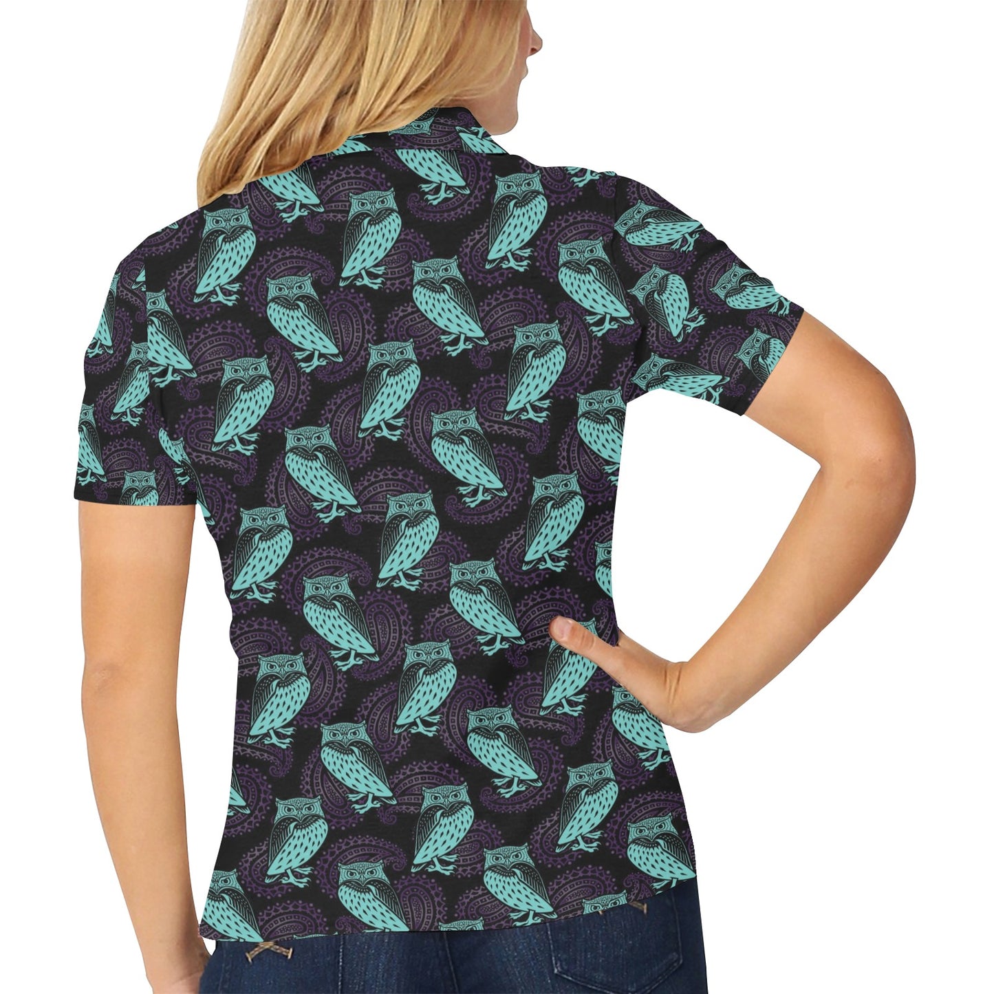 Tribal Pattern Print Design LKS3010 Women's Polo Shirt