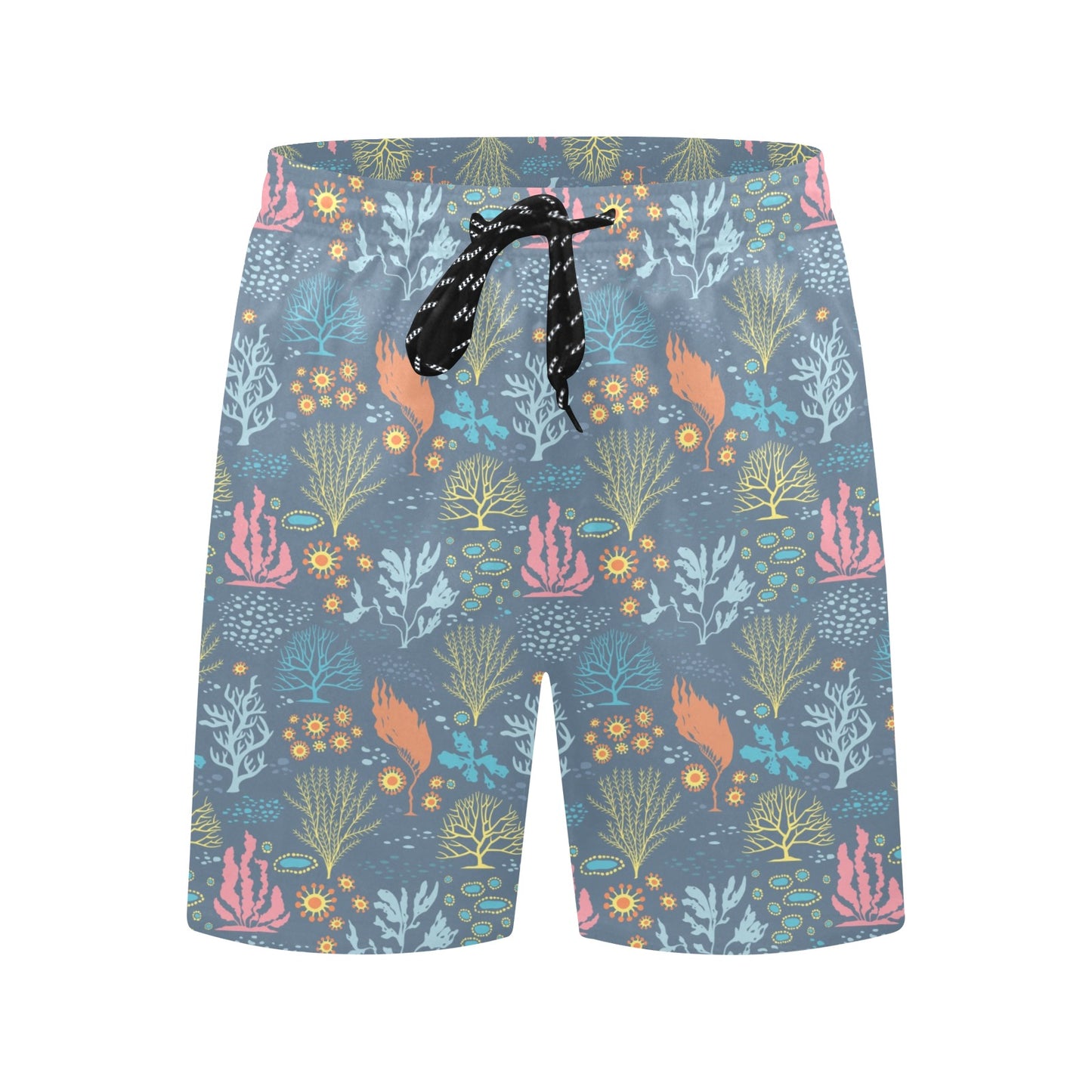 Seaweed Print Design LKS304 Men's Swim Trunks Beach Shorts