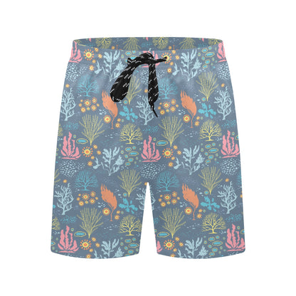 Seaweed Print Design LKS304 Men's Swim Trunks Beach Shorts