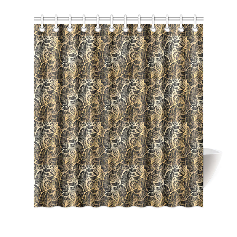Elegant Gold leaf Print Shower Curtain