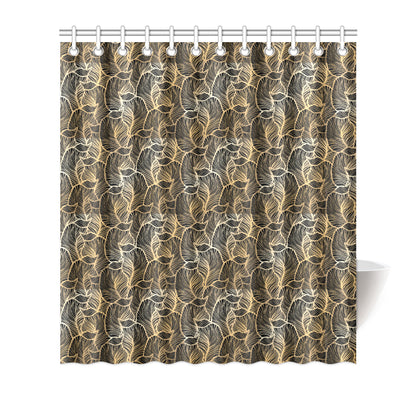 Elegant Gold leaf Print Shower Curtain