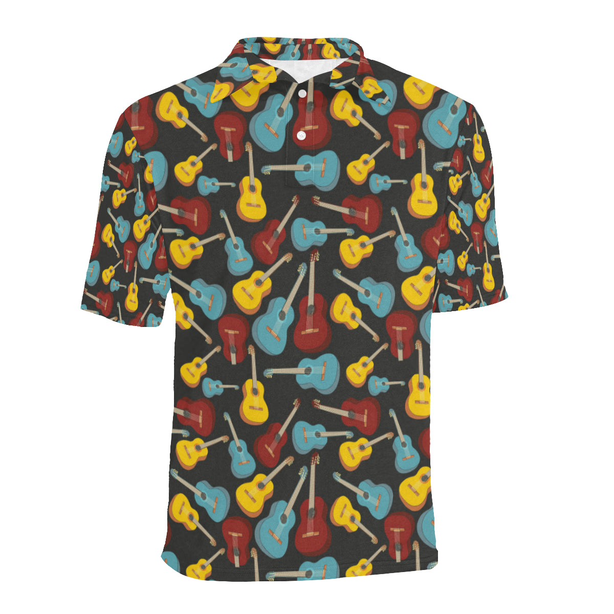 Acoustic Guitar Pattern Print Design 01 Men Polo Shirt