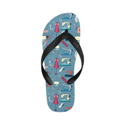 Sewing Equipment Print Design LKS301 Flip Flops