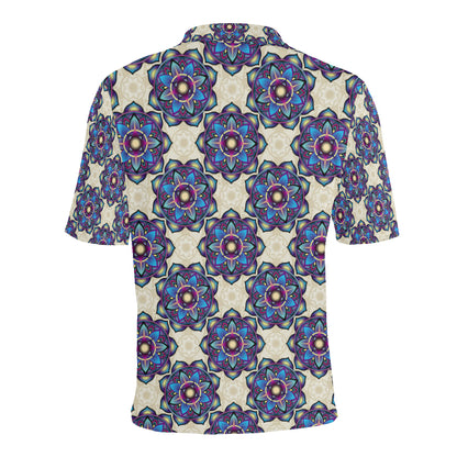 lotus Boho Pattern Print Design LO08 Men Polo Shirt