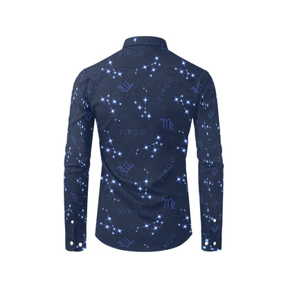Virgo Print Design LKS303 Men's Long Sleeve Dress Shirt