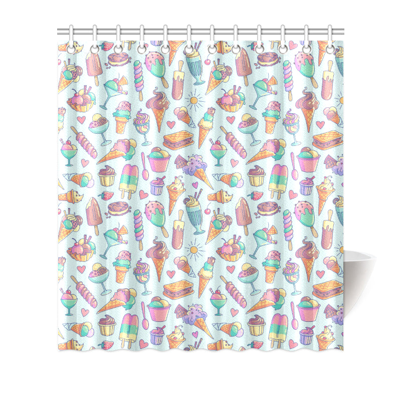 Ice Cream Pattern Print Design IC02 Shower Curtain