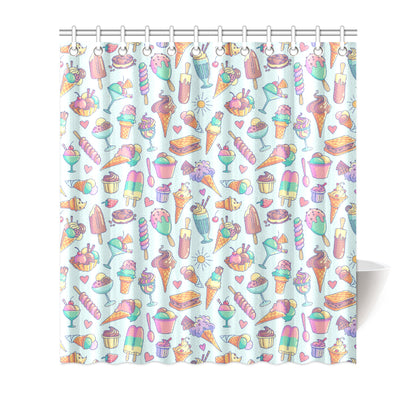 Ice Cream Pattern Print Design IC02 Shower Curtain