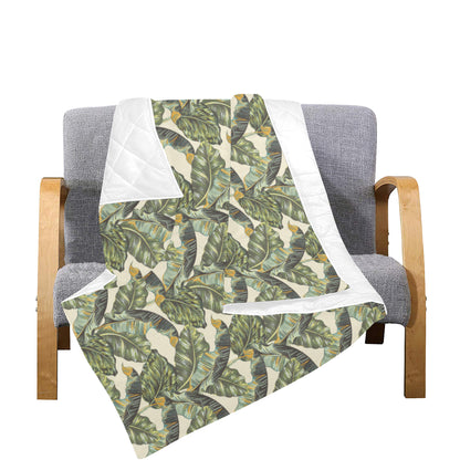 Banana Leaf Pattern Print Design 04 Premium Quilt