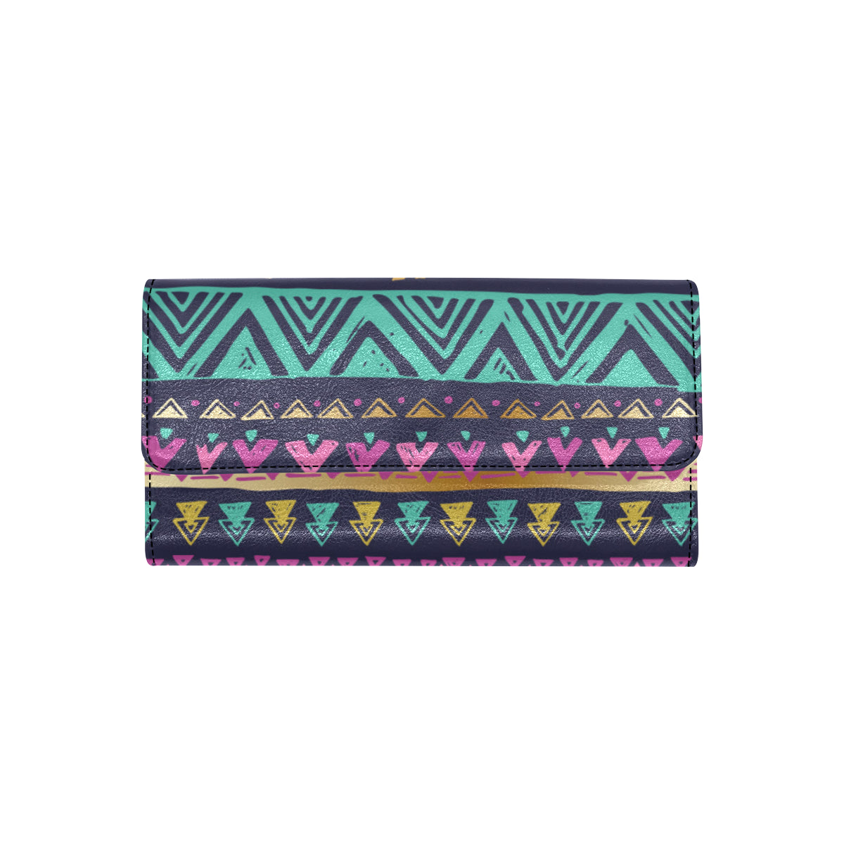 Multicolor Tribal aztec Women's Trifold Wallet