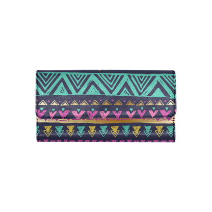 Multicolor Tribal aztec Women's Trifold Wallet