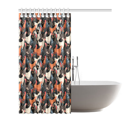 Chicken Print Pattern Shower Curtain