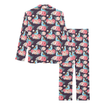 Bluebird Pattern Print Design 02 Women's Long Pajama Set