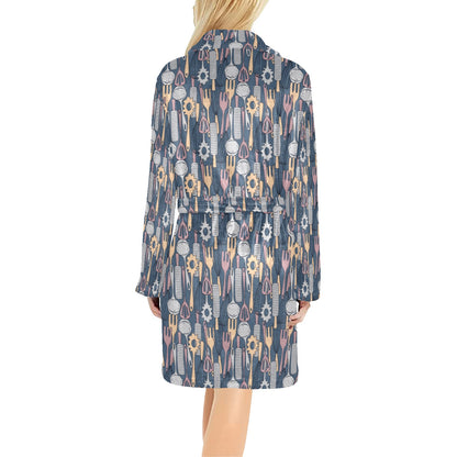 Cooking Kitchen Tools Pattern Print Design 05 Women's Fleece Robe