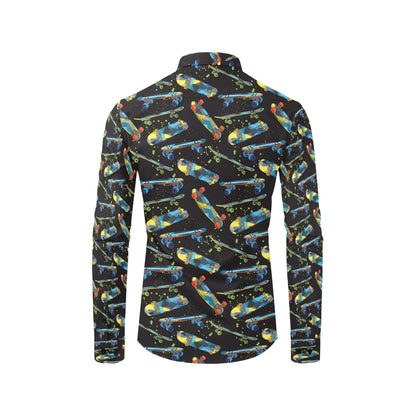 Skateboard Print Design LKS305 Men's Long Sleeve Dress Shirt