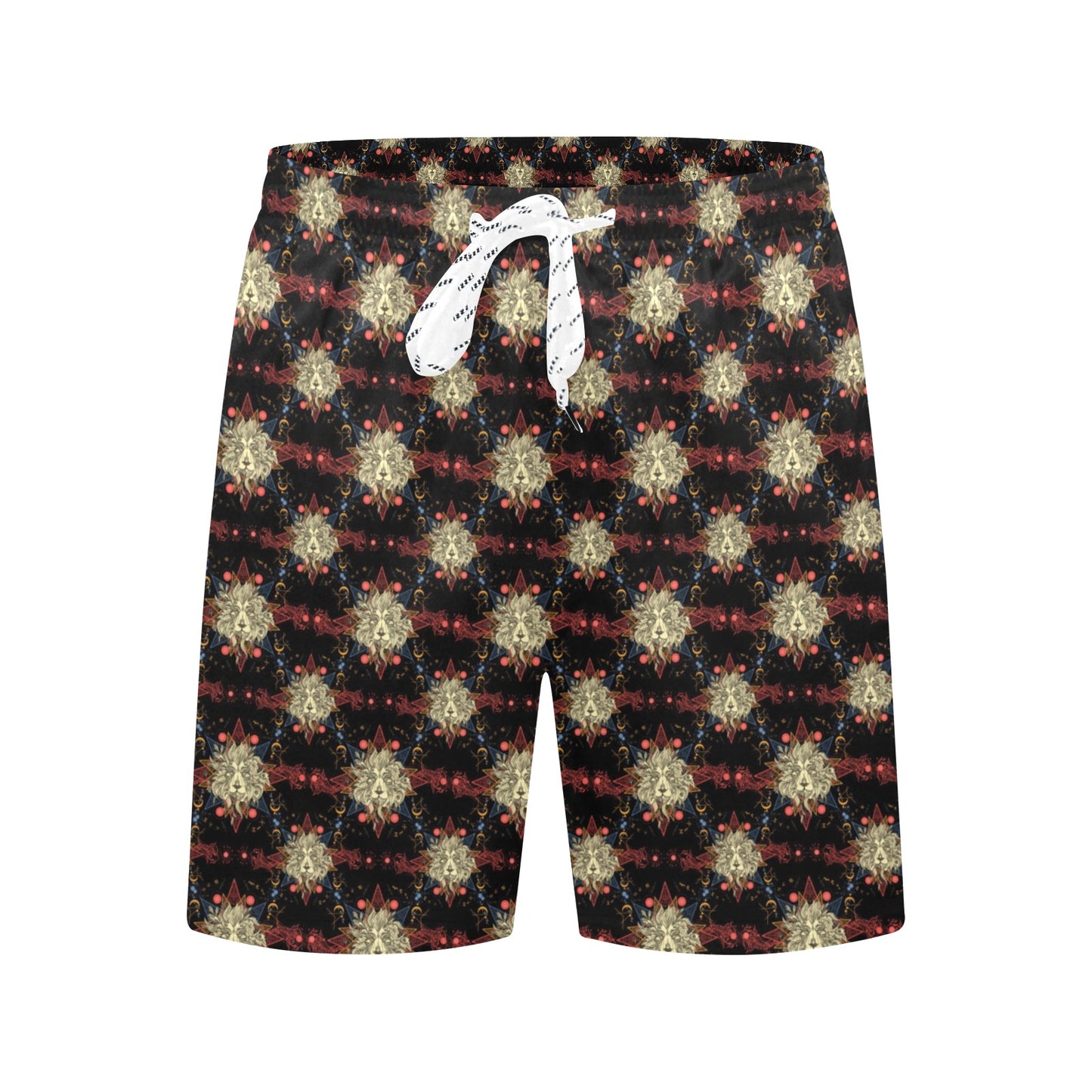 Zodiac Leo Pattern Design Print Men's Swim Trunks Beach Shorts