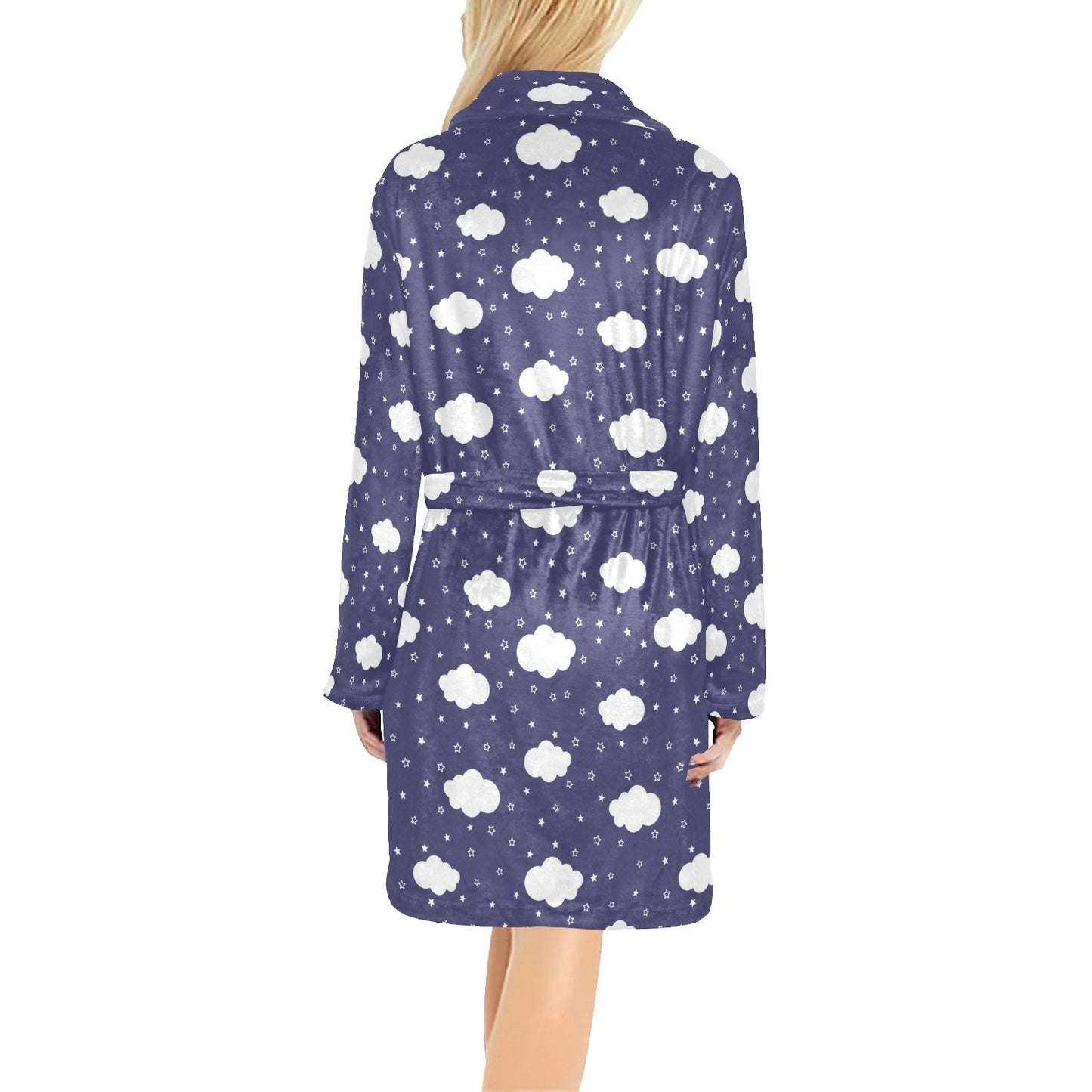 Cloud Pattern Print Design 03 Women's Fleece Robe