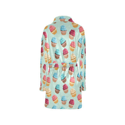 Cupcake Pattern Print Design 01 Women's Fleece Robe