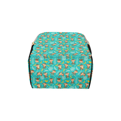 Monkey Happy Design Themed Print Diaper Bag Backpack