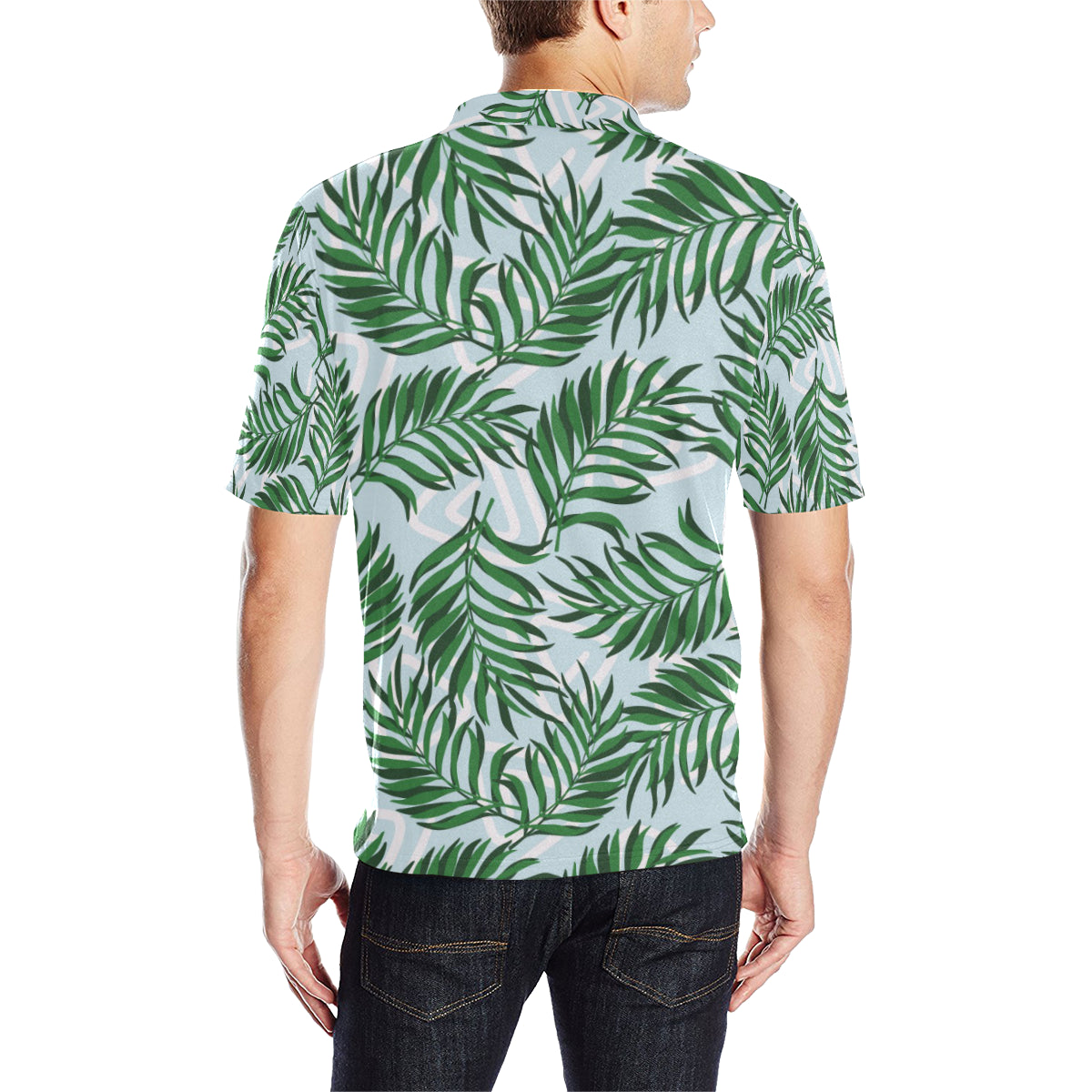 Palm Leaves Pattern Print Design PL06 Men Polo Shirt